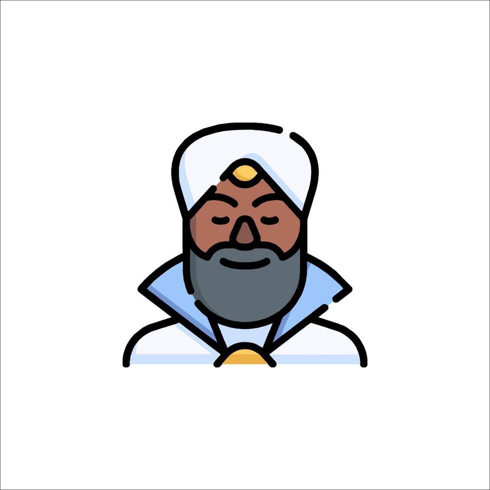 An illustration of a man in a turban vector