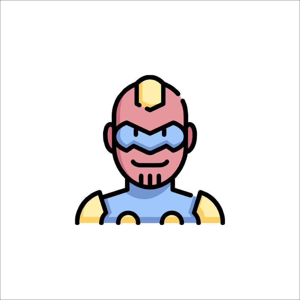 A cartoon character with a blue and yellow face vector