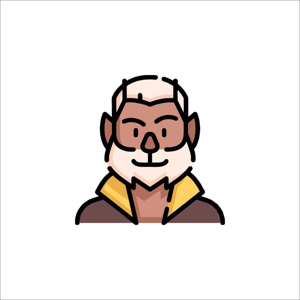 An old man with glasses and a beard vector
