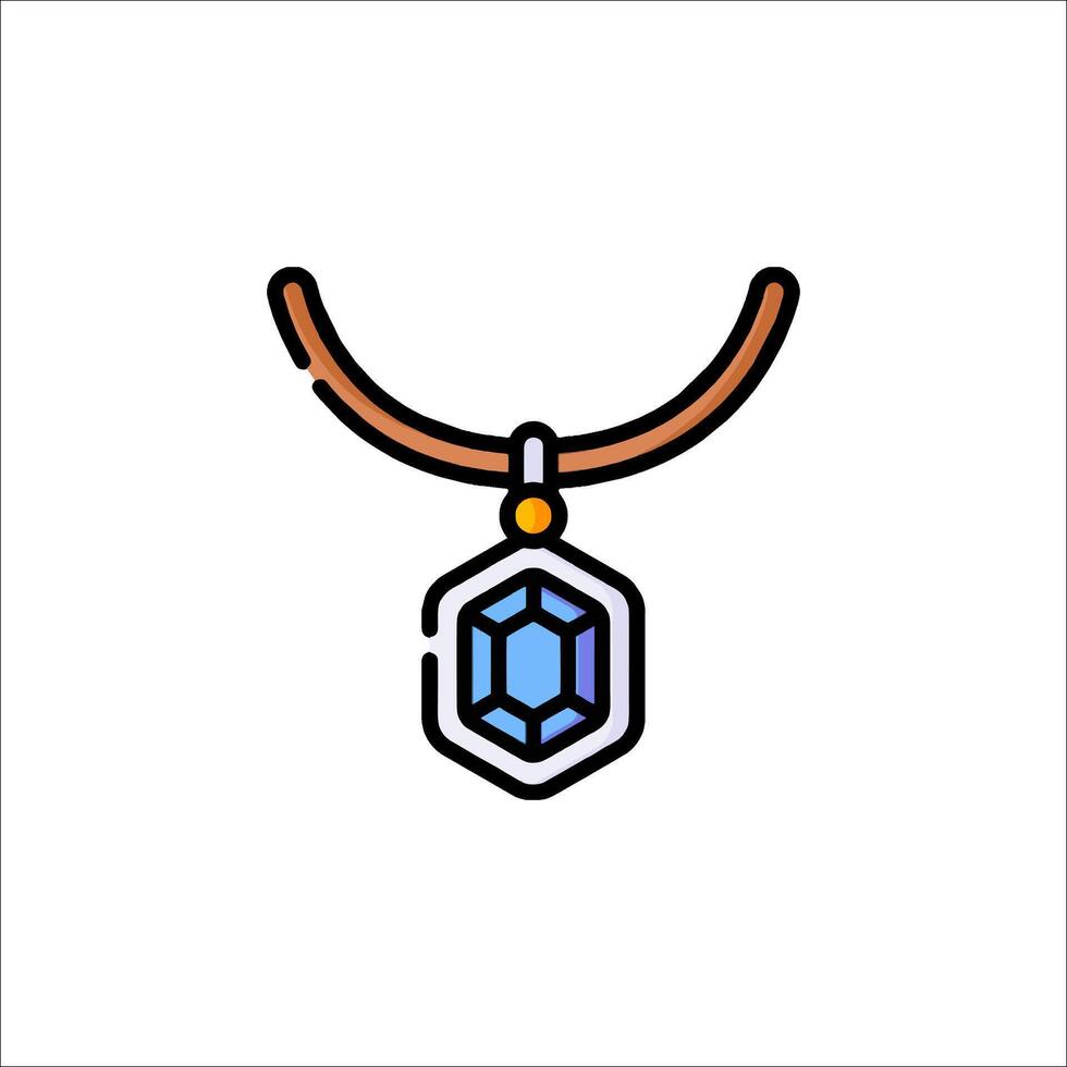 A necklace with a blue stone on it vector
