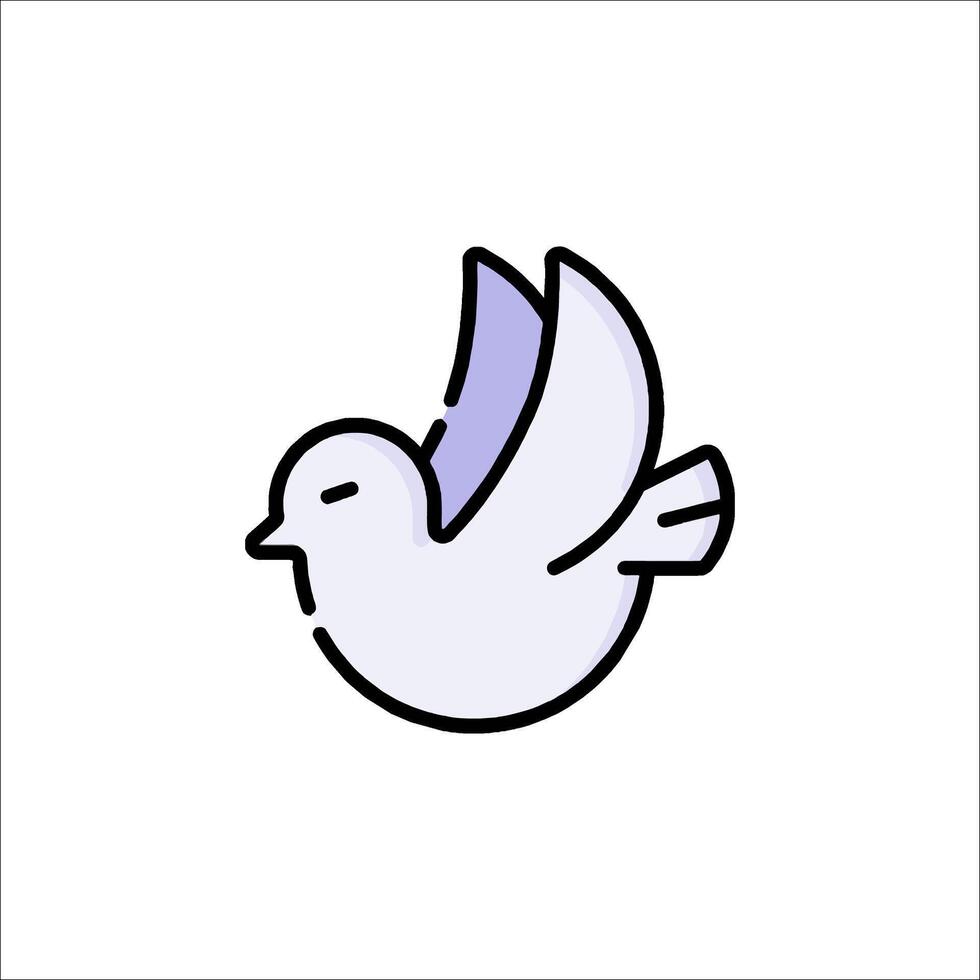 A white dove icon on a white background vector