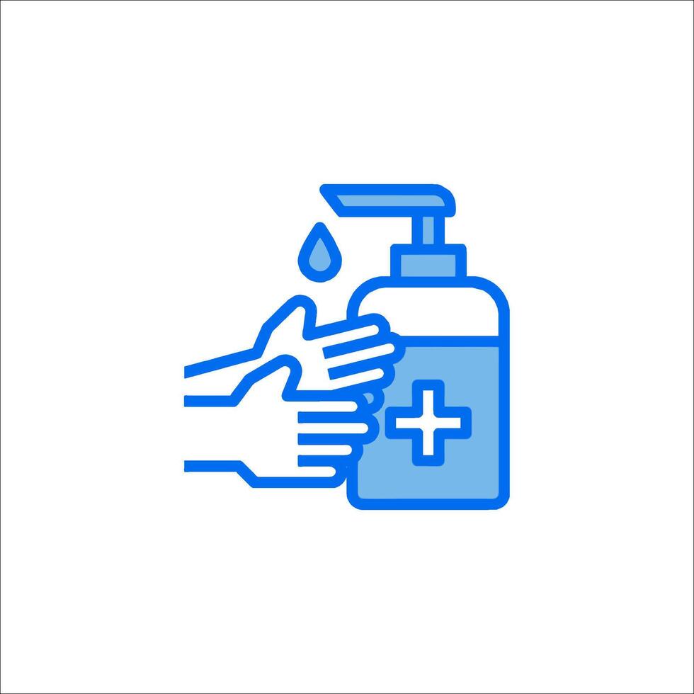 Hand washing with soap and water icon vector