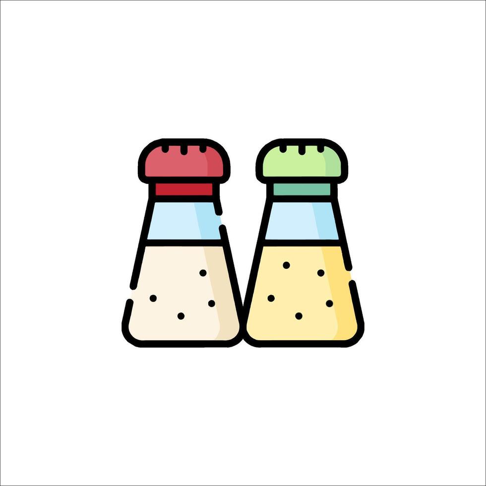 Two salt shakers with different colors on them vector