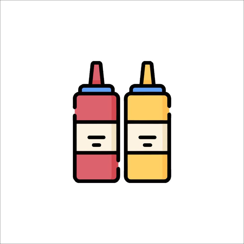 Ketchup and mustard icon illustration vector