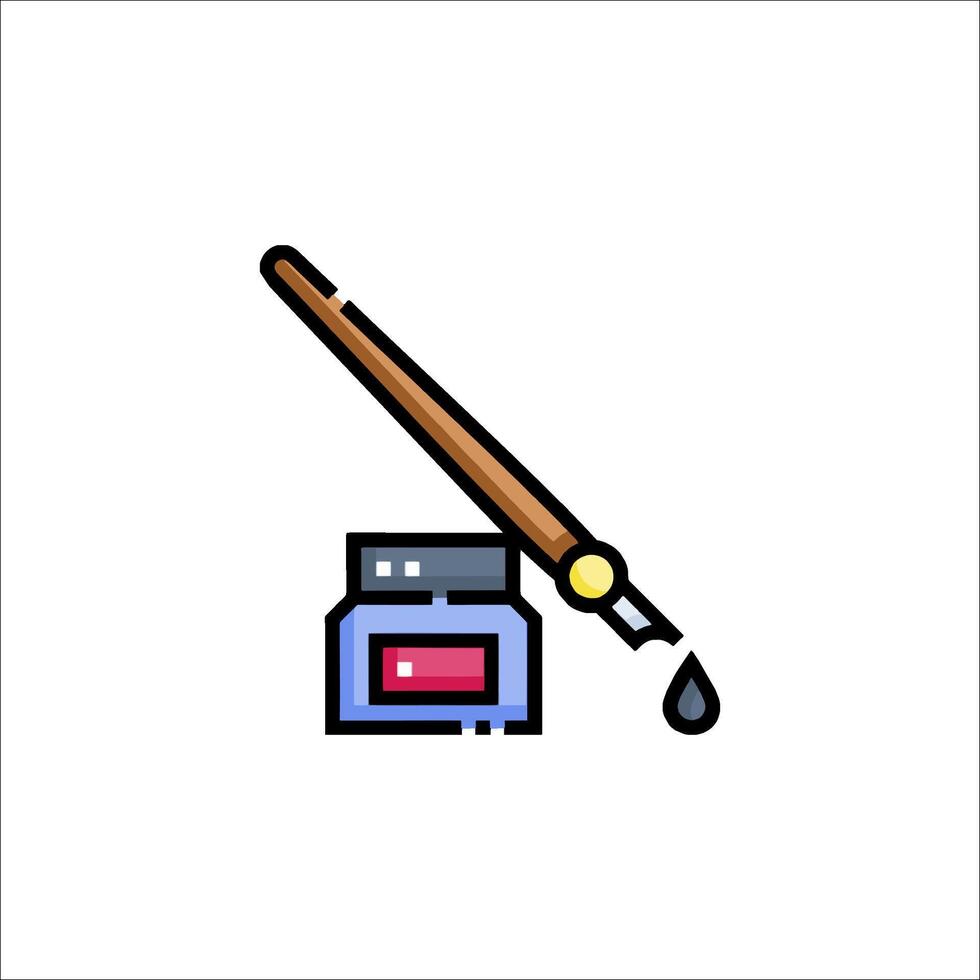 A paintbrush and a paint can icon vector