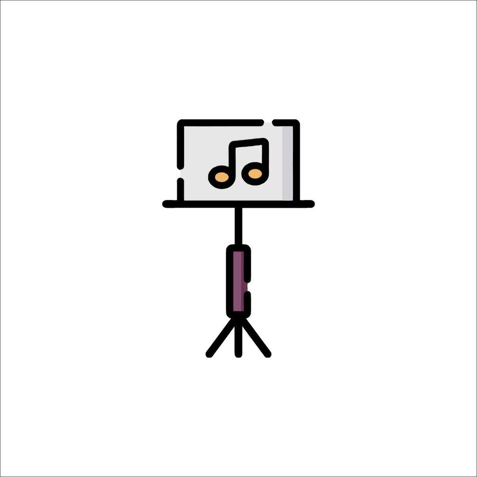 A music stand with a music note on it vector