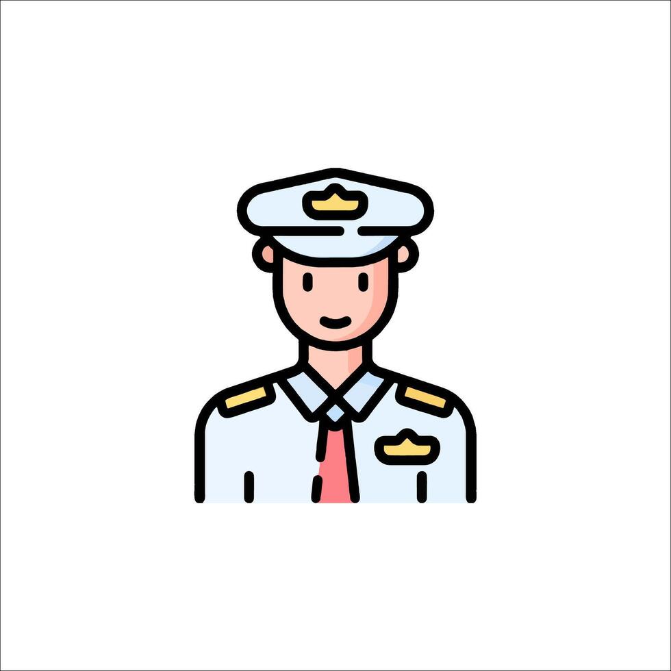 A man in uniform with a tie on his head vector