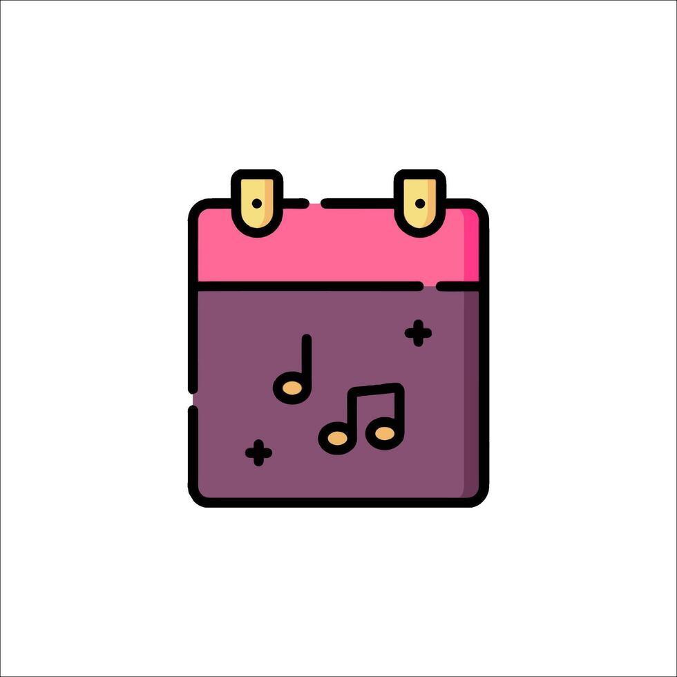 A calendar with music notes on it vector