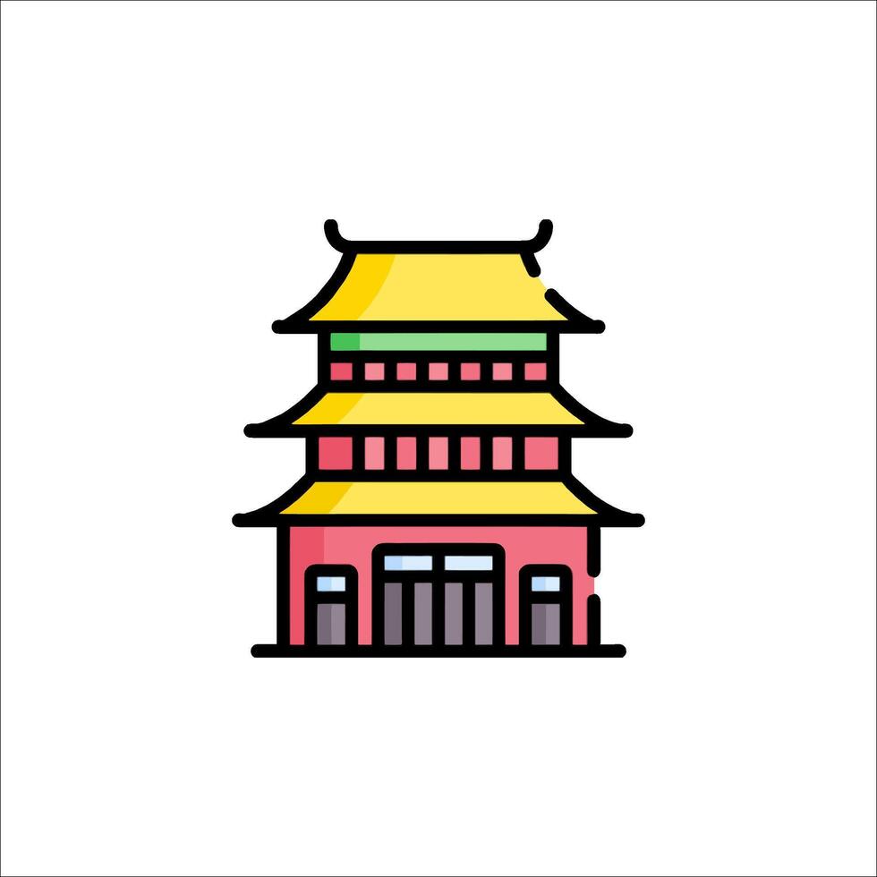 Chinese pagoda icon vector