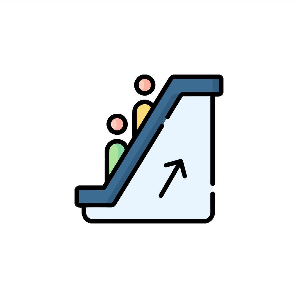 An icon of a person on an escalator vector