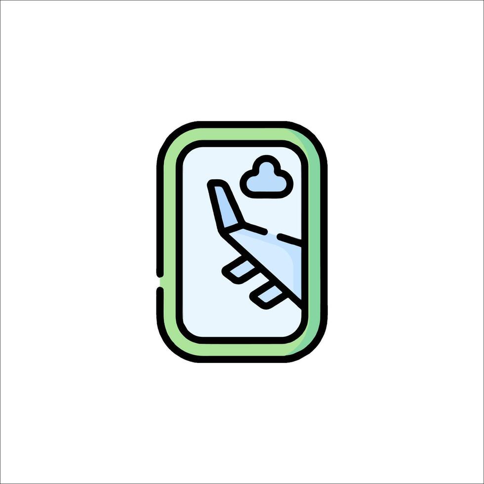 Airplane window icon illustration vector