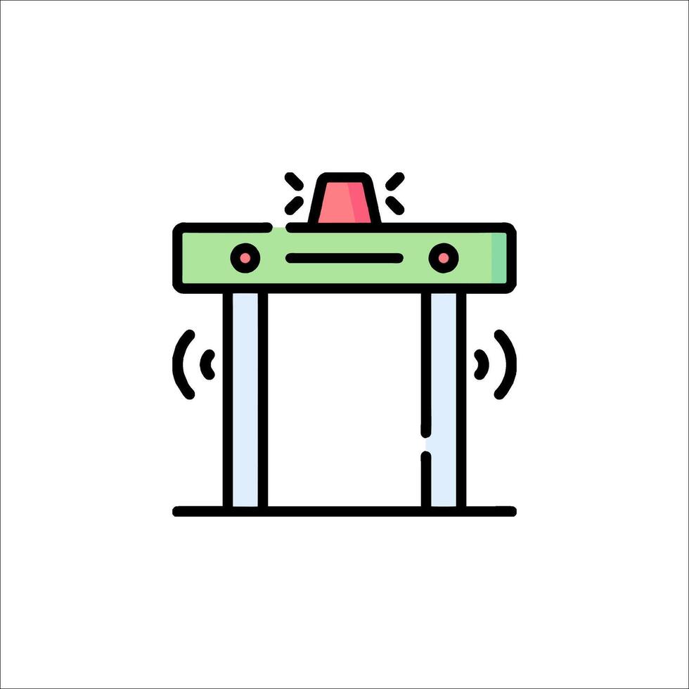 A line drawing of a table with a light on it vector
