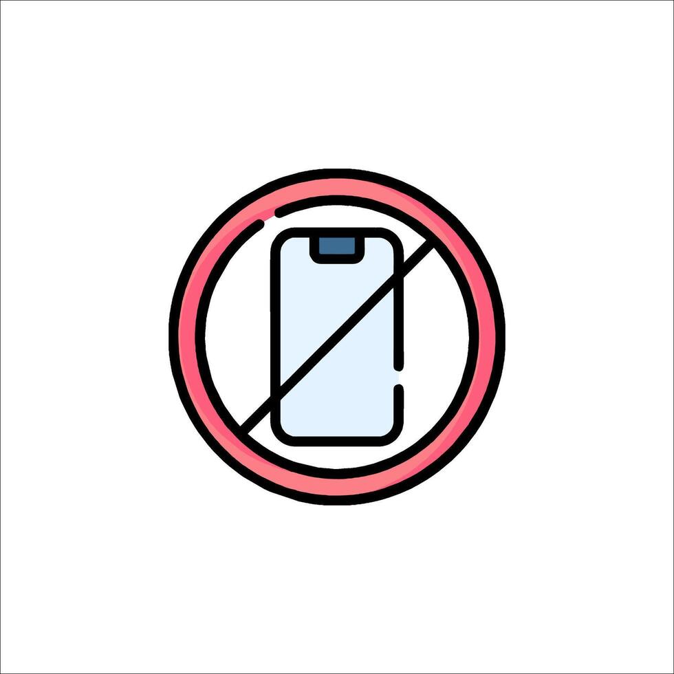 No phone allowed sign illustration vector