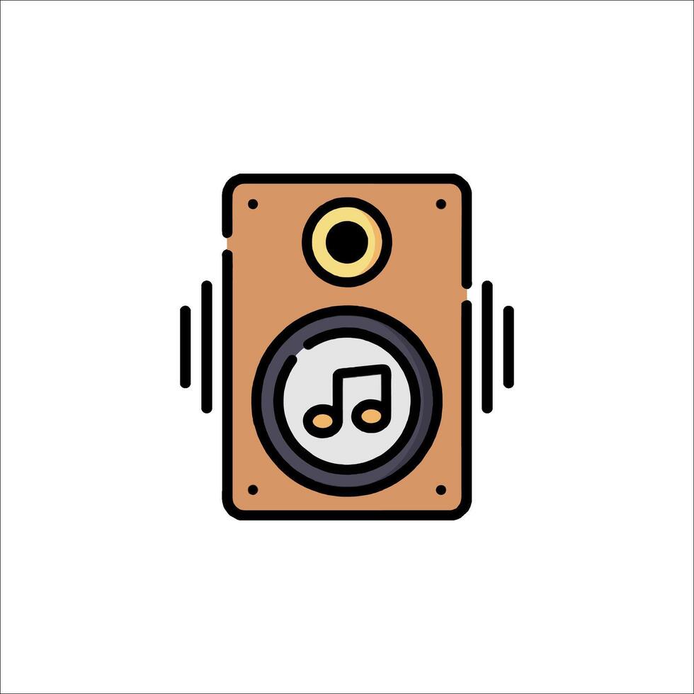A speaker icon with music notes vector
