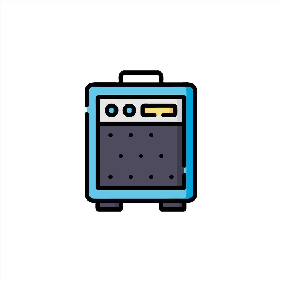 A blue and black amplifier icon on a white background vector