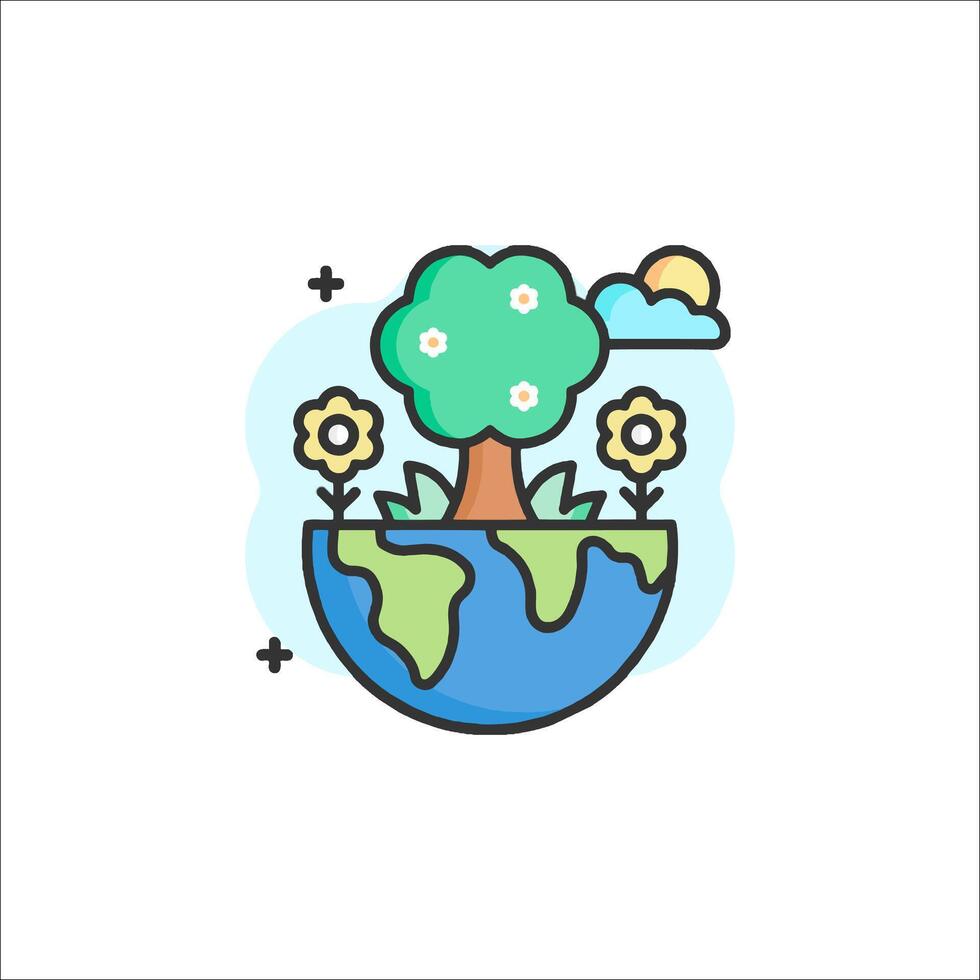 Earth day icon illustration vector