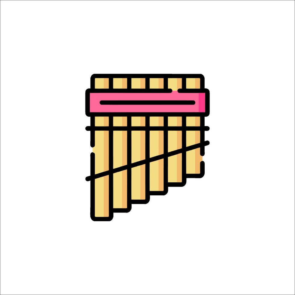 Pan flute icon vector