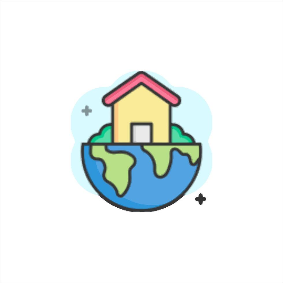 A house on top of the earth with a globe vector