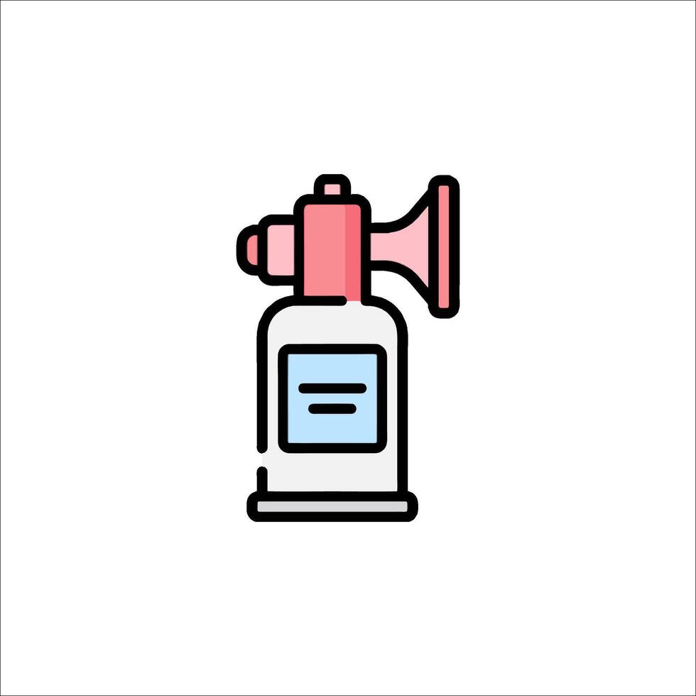 A bottle with a red and pink cap on it vector