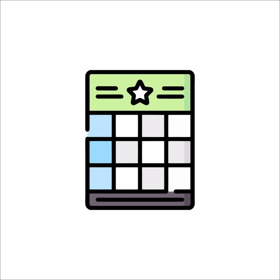 A calendar icon with a star on it vector