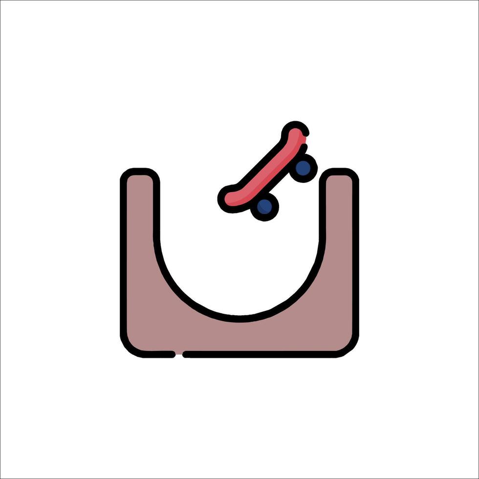 A skateboard is sitting on a ramp vector