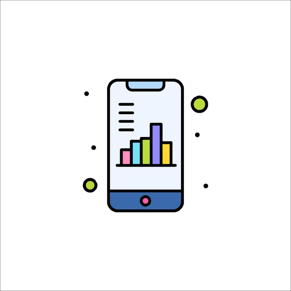 Mobile app icon with bar chart vector