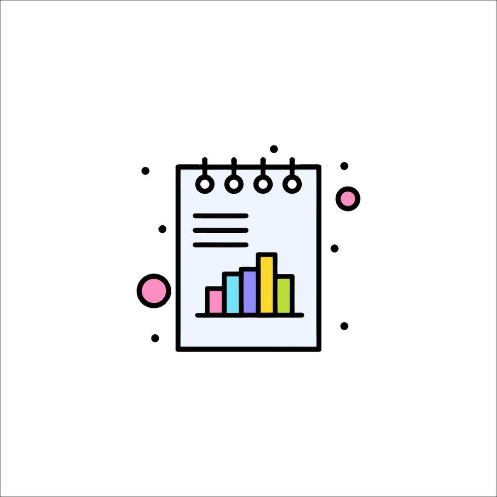 A notebook with a bar chart on it vector