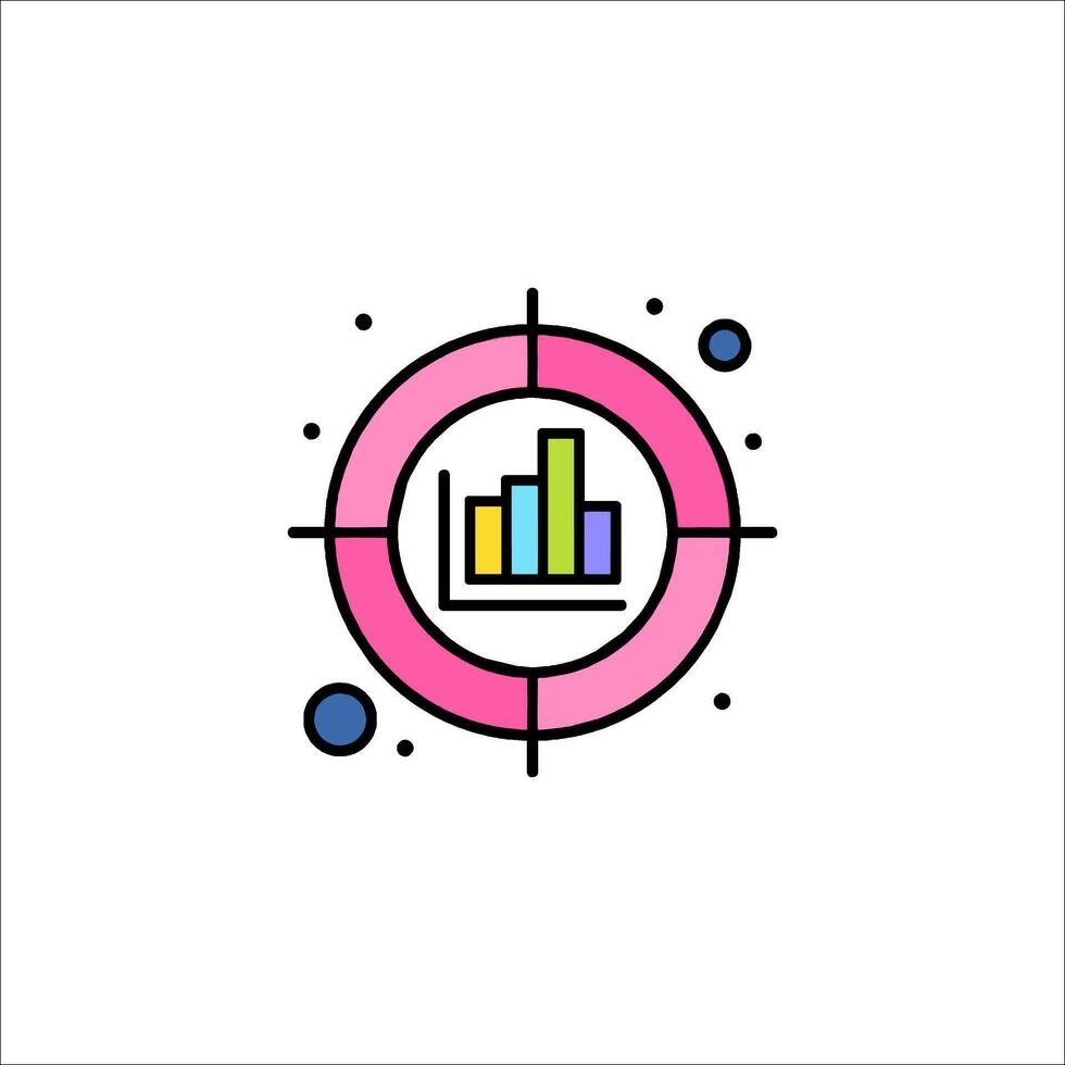 A colorful icon of a bar chart vector