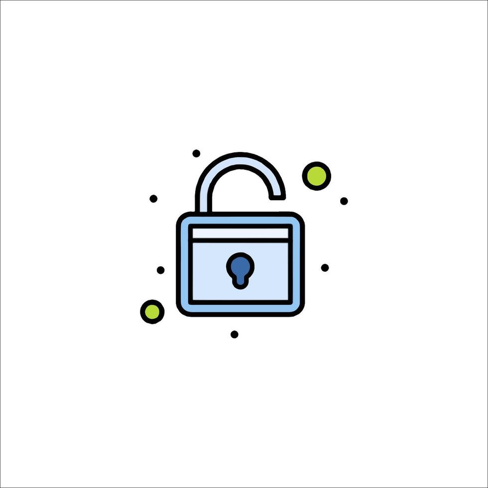A lock icon with a light bulb inside vector