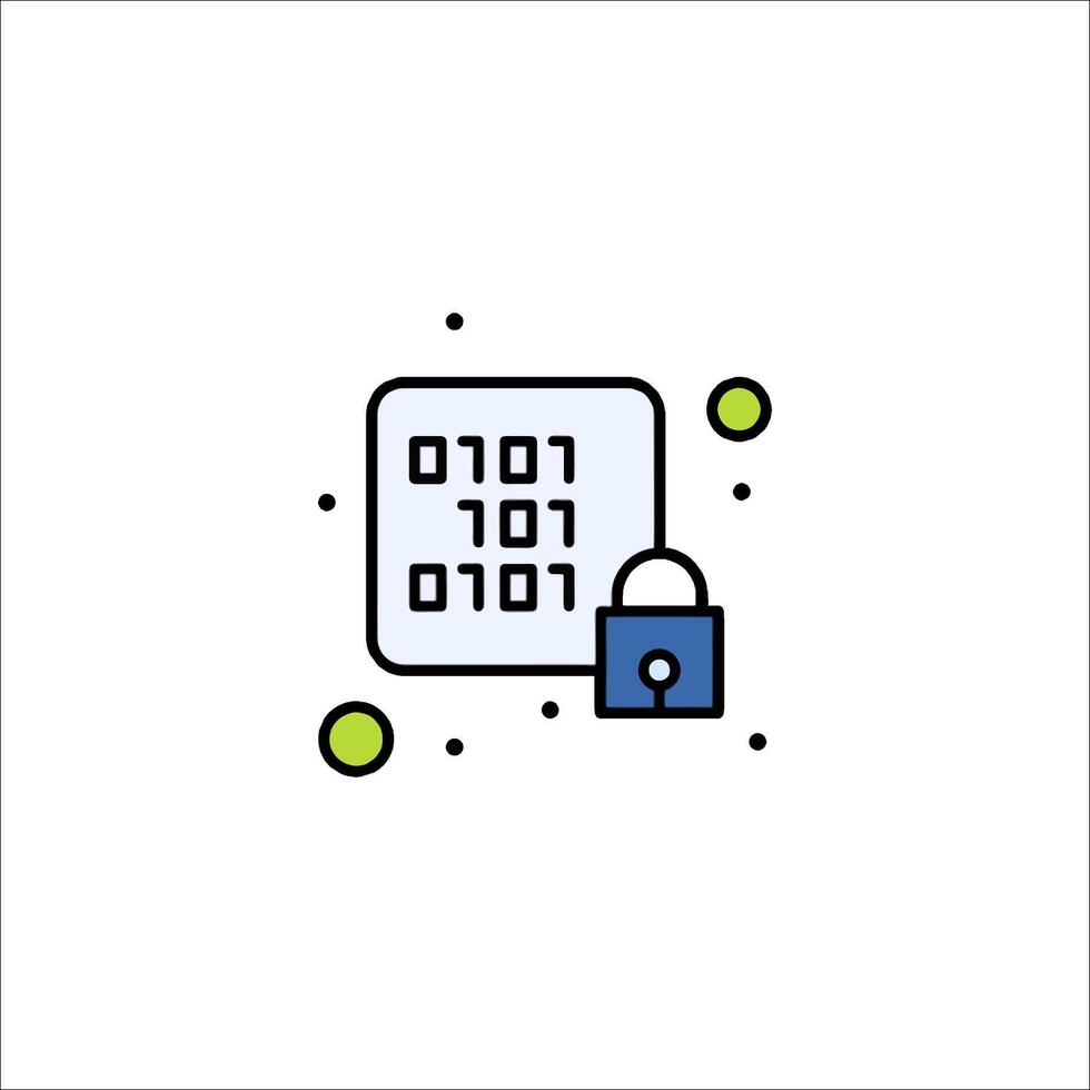 A computer with a padlock icon vector