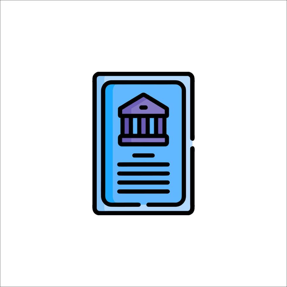 A book icon with a building on it vector