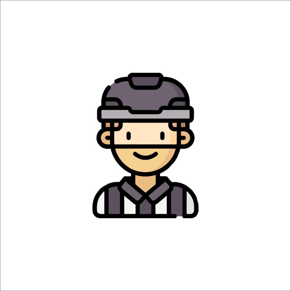 A man in a helmet icon vector