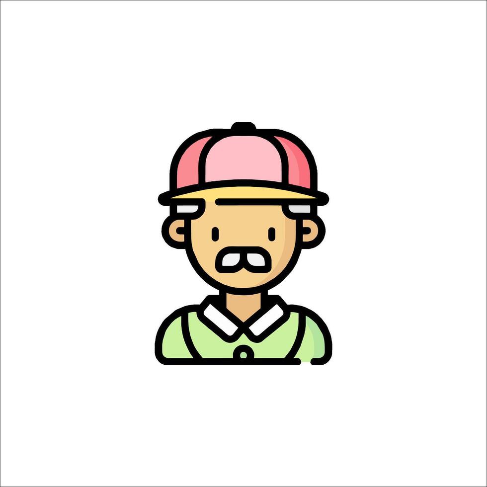 A man with a hat and mustache in a pink cap vector