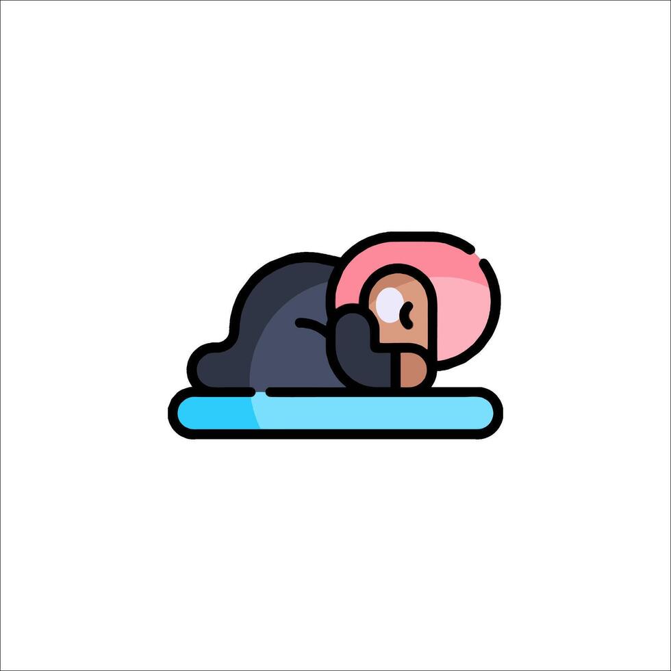 A cartoon character laying on a blue surface vector