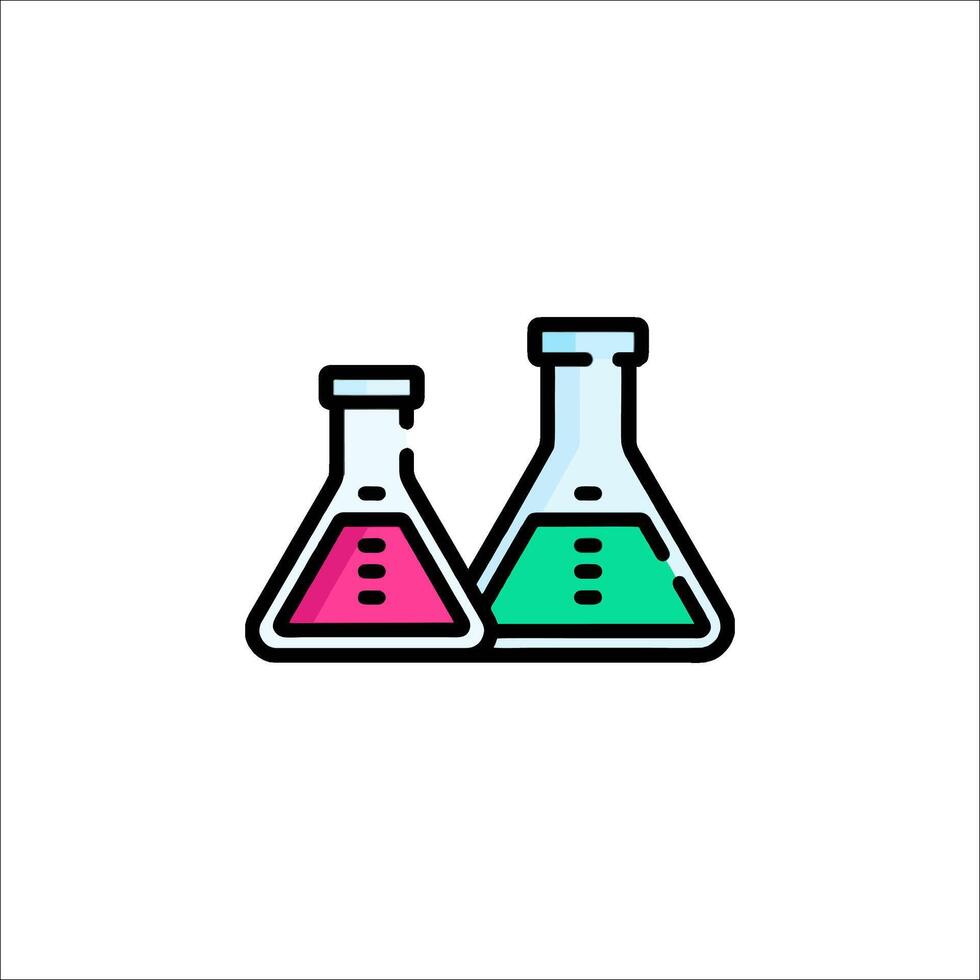 Two test tubes with colorful liquid in them vector