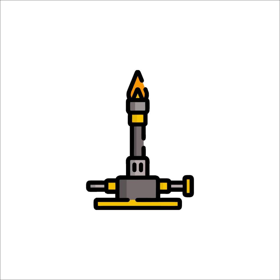 A small oil lamp with a flame on top vector