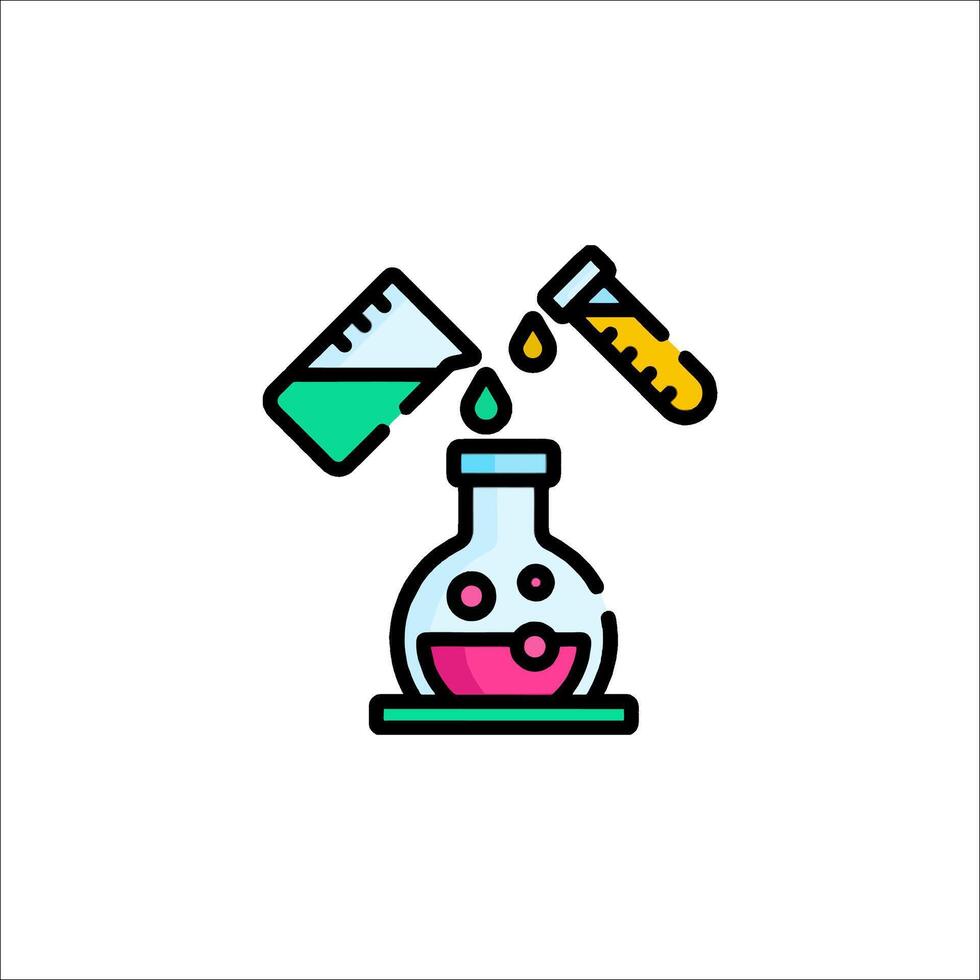 A laboratory flask with a test tube and a test tube vector