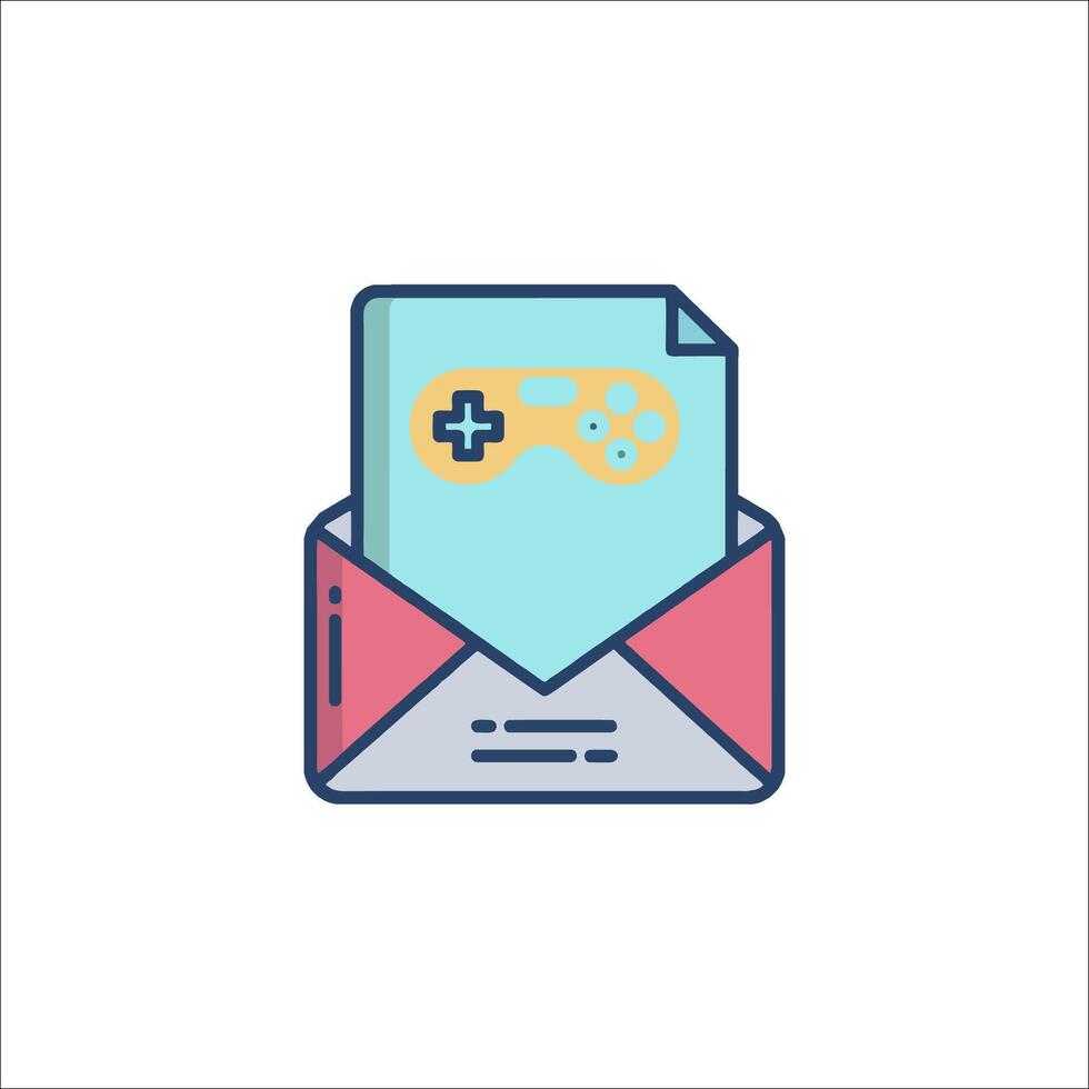 An envelope with a game controller inside vector