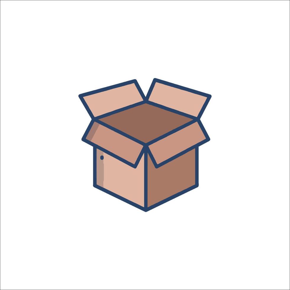 A box with a lid open on a white background vector