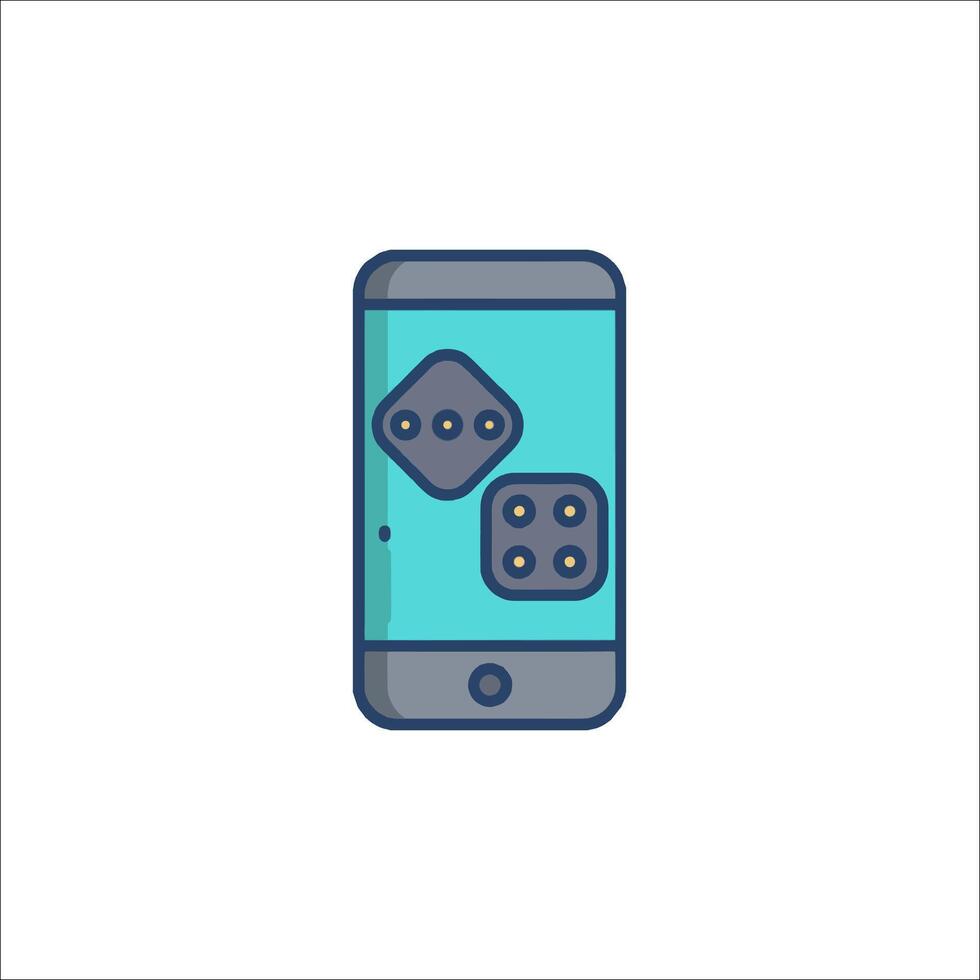 A smartphone with dice on it vector