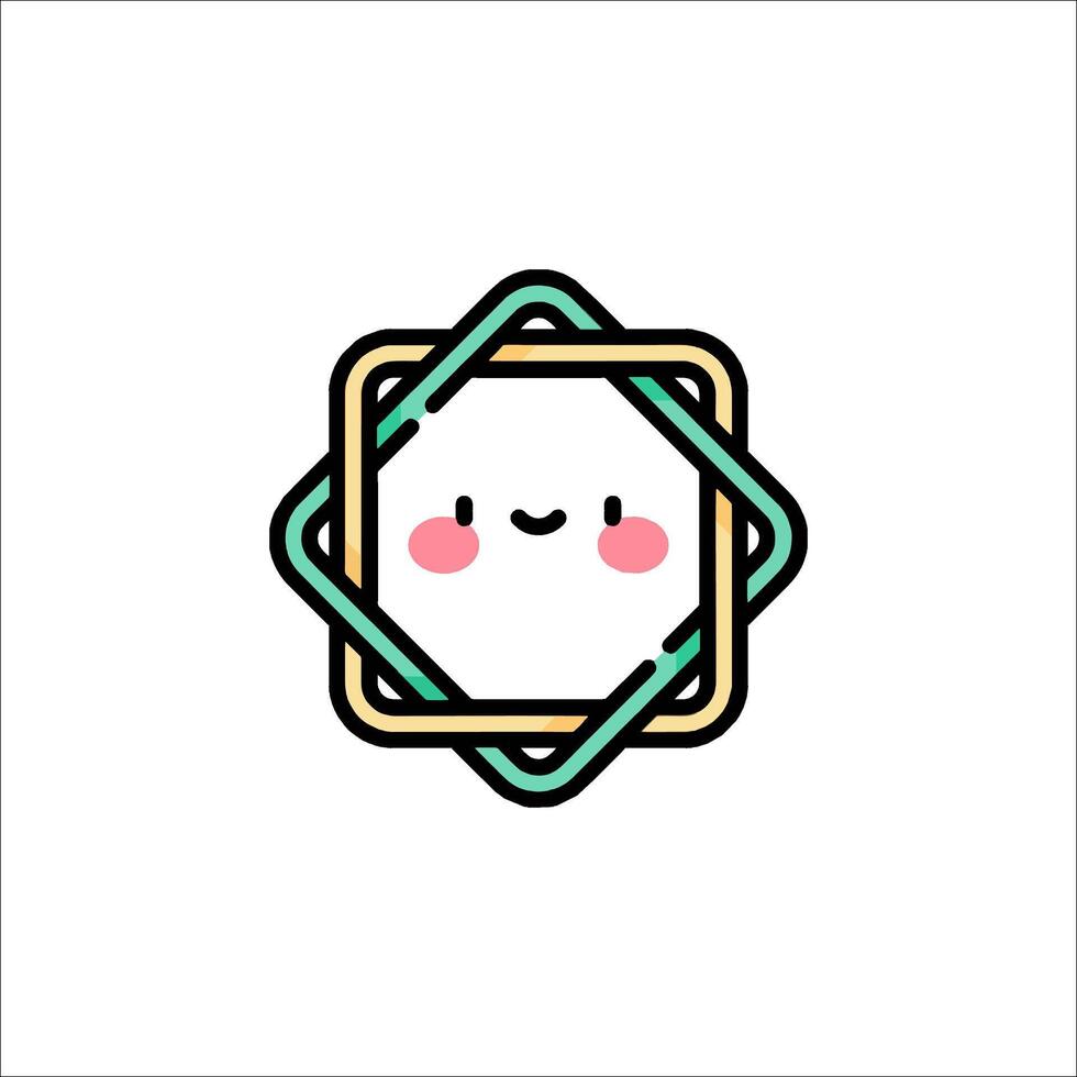 A square with a cute face in it vector