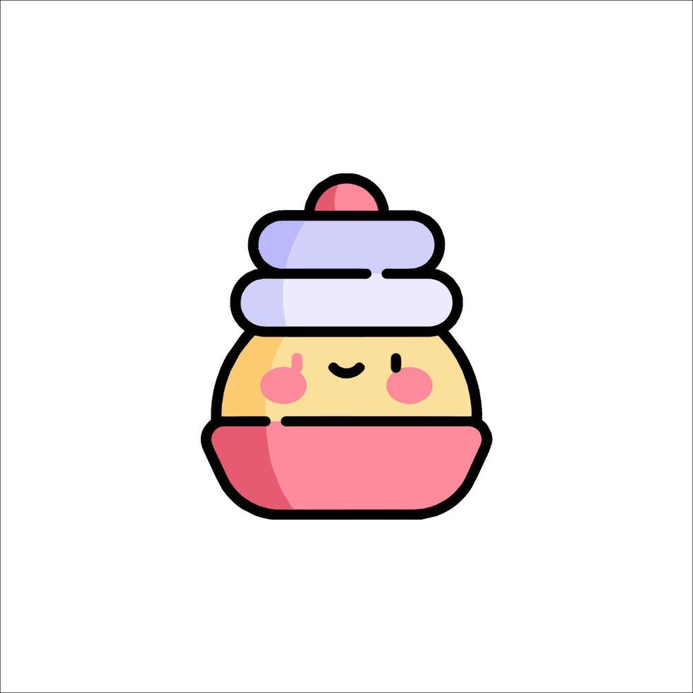 A cute little ice cream cone with a pink top vector