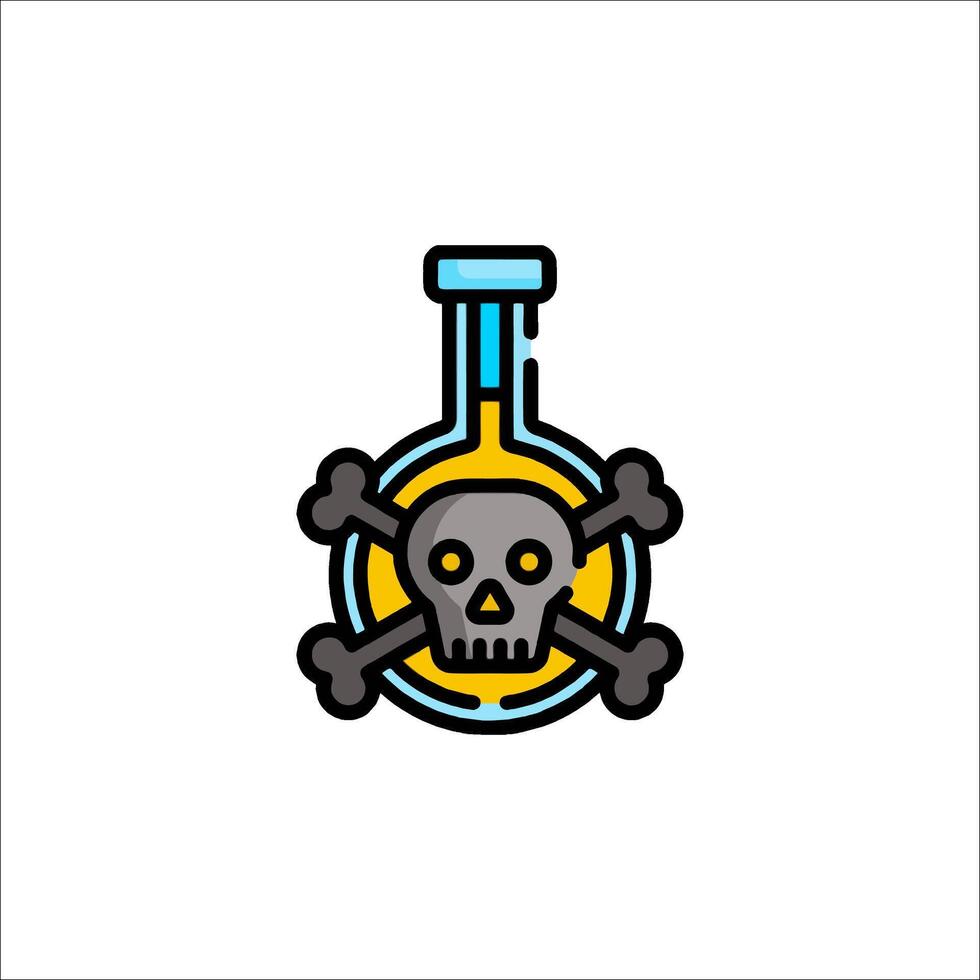 A skull and crossbones in a flask vector
