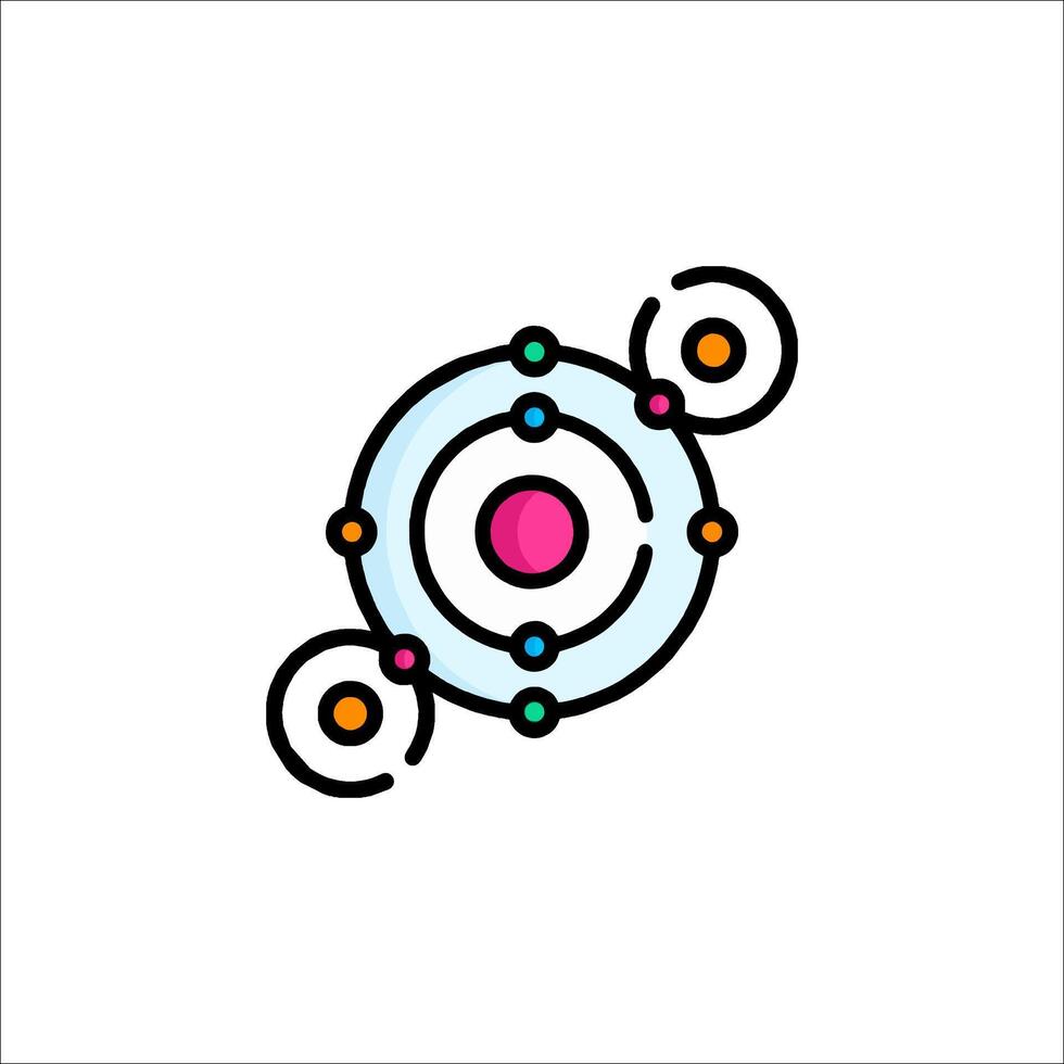 An atom symbol with a circle and a dot vector