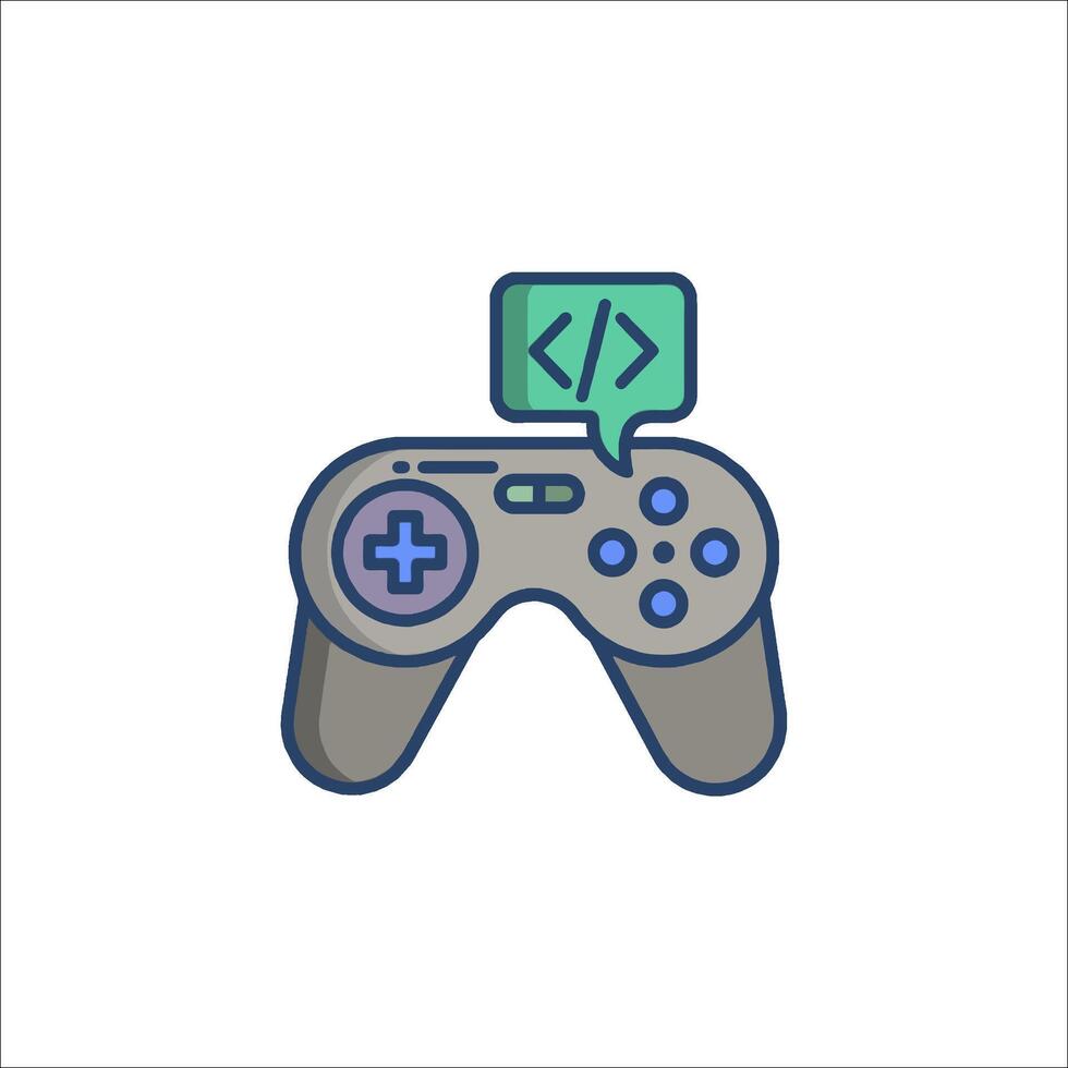 A game controller with a speech bubble vector