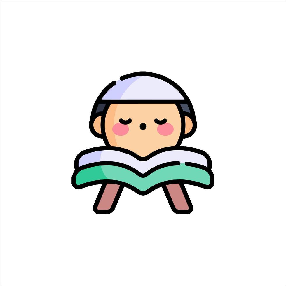 A cartoon character reading a book vector