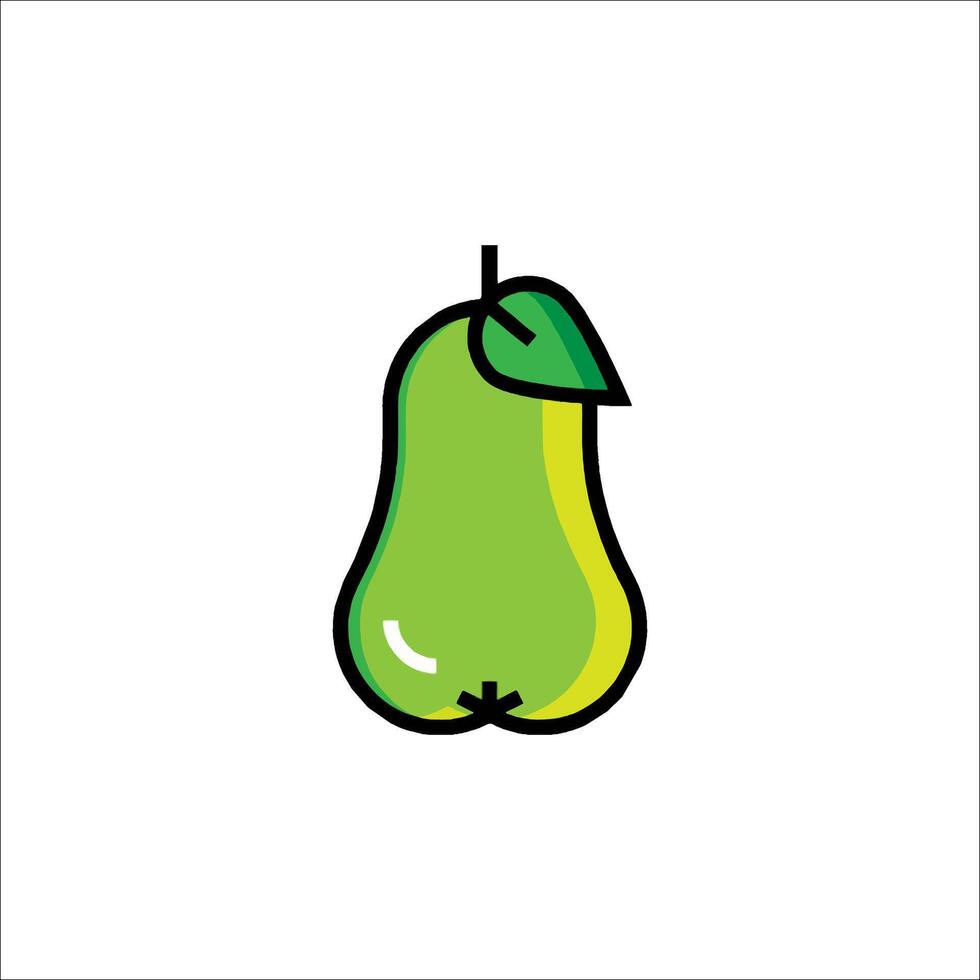 A pear icon with a leaf on it vector