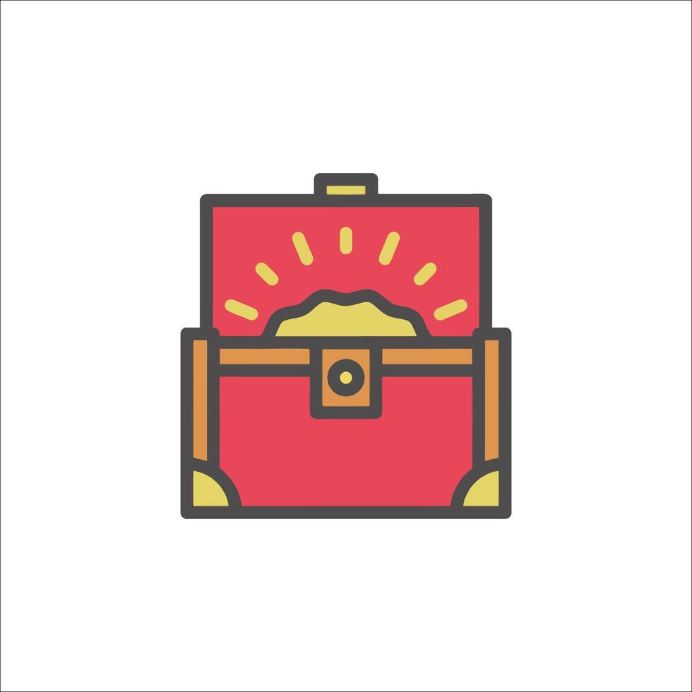 A red box with a gold coin inside vector