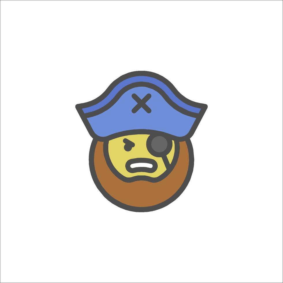 A cartoon pirate with a hat and beard vector