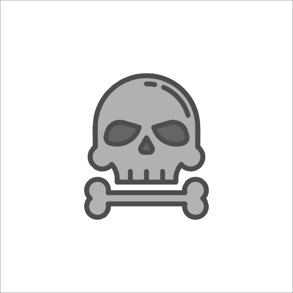 A skull and bone icon on a white background vector